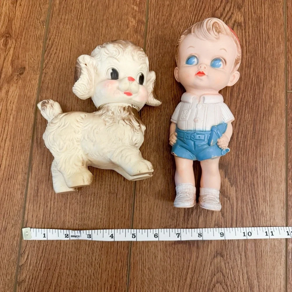 Edward Mobley 1956 Rubber Working Boy‎ And Sun Rubber Squeaky Dog Puppy Vintage